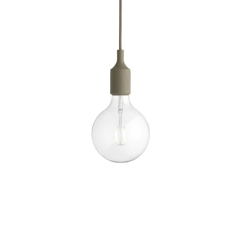 E27 olive - suspension avec rosace